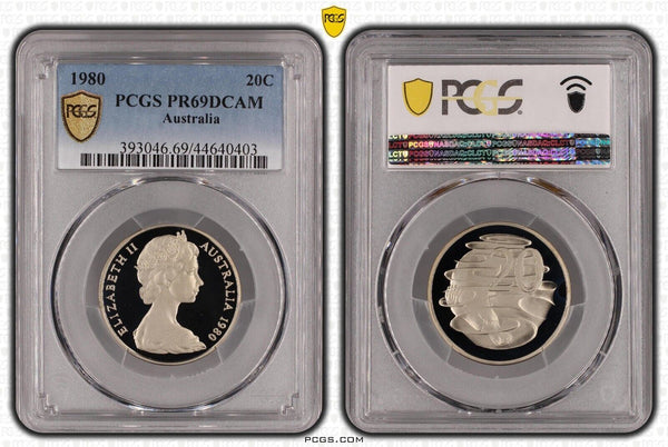 1980 Proof Twenty Cent 20c Australia PCGS PR69DCAM FDC UNC #2337