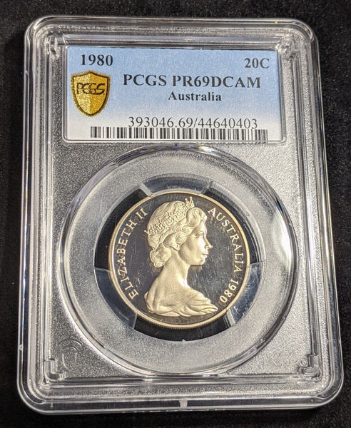 1980 Proof Twenty Cent 20c Australia PCGS PR69DCAM FDC UNC #2337
