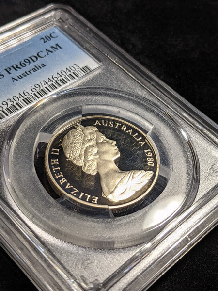1980 Proof Twenty Cent 20c Australia PCGS PR69DCAM FDC UNC #2337