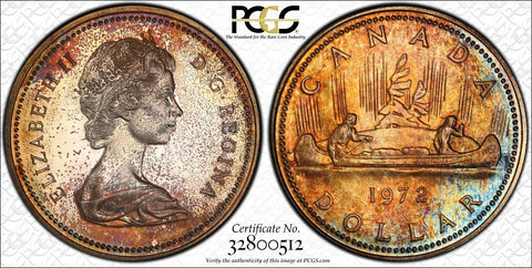 Canada 1972 One Dollar $1 Voyageur Ag PCGS SP65 GEM UNC #2339