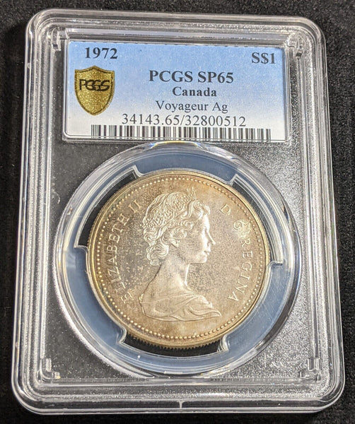Canada 1972 One Dollar $1 Voyageur Ag PCGS SP65 GEM UNC #2339