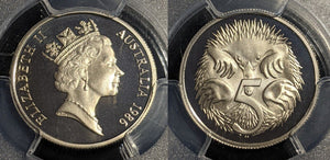 1986 Proof Five Cent 5c Australia PCGS PR69DCAM FDC UNC #2348