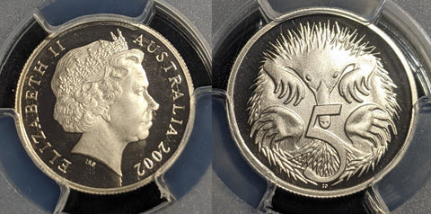 2002 Proof Five Cent 5c Australia PCGS PR70DCAM FDC UNC #2349
