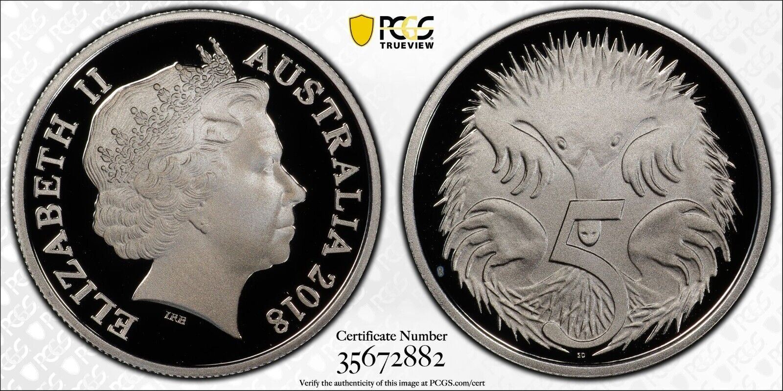 2018 Proof Five Cent 5c Australia PCGS PR70DCAM FDC UNC #2352