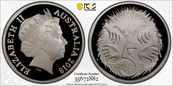 2018 Proof Five Cent 5c Australia PCGS PR70DCAM FDC UNC #2352