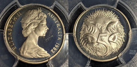 1982 Proof Five Cent 5c Australia PCGS PR68DCAM FDC UNC #2355