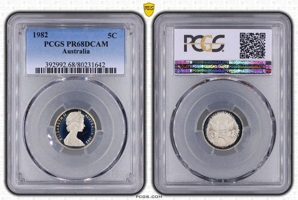 1982 Proof Five Cent 5c Australia PCGS PR68DCAM FDC UNC #2355