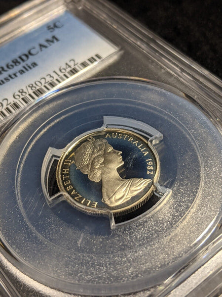 1982 Proof Five Cent 5c Australia PCGS PR68DCAM FDC UNC #2355