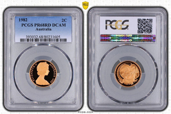 1982 Proof Two Cent 2c Australia PCGS PR68 RD DCAM FDC UNC #2358