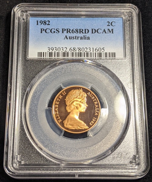 1982 Proof Two Cent 2c Australia PCGS PR68 RD DCAM FDC UNC #2358