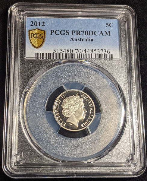 2012 Proof Five Cent 5c Australia PCGS PR70DCAM FDC UNC #2360