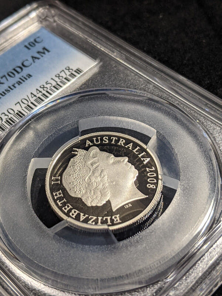 2008 Proof Ten Cent 10c Australia PCGS PR70DCAM FDC UNC #2361