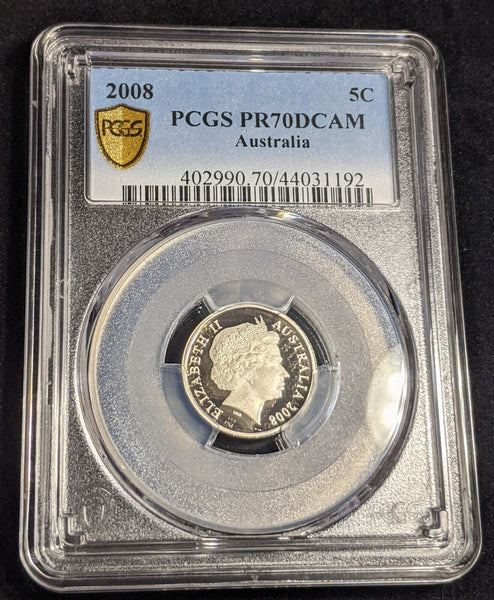 2008 Proof Five Cent 5c Australia PCGS PR70DCAM FDC UNC #2362
