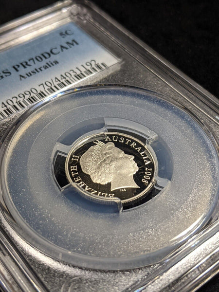 2008 Proof Five Cent 5c Australia PCGS PR70DCAM FDC UNC #2362