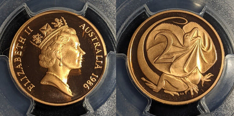 1986 Proof Two Cent 2c Australia PCGS PR70DCAM FDC UNC #2380