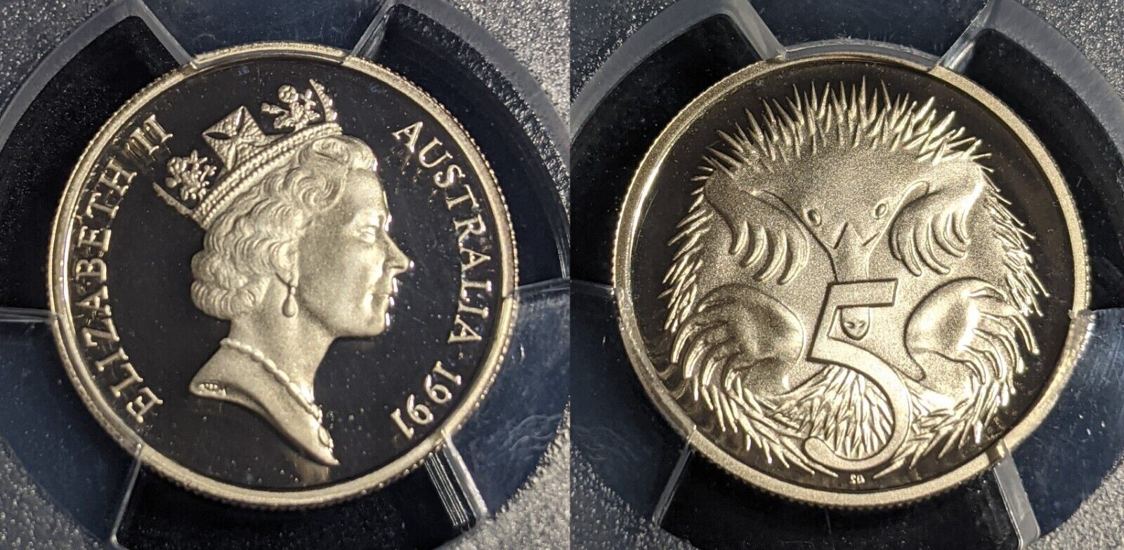 1991 Proof Five Cent 5c Australia PCGS PR70DCAM FDC UNC #2384
