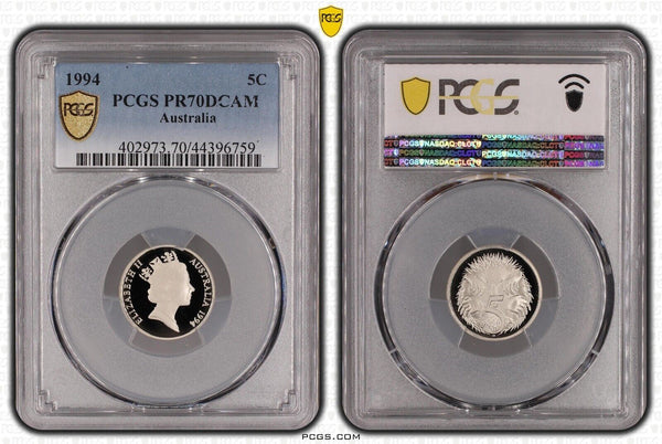 1994 Proof Five Cent 5c Australia PCGS PR70DCAM FDC UNC #2386