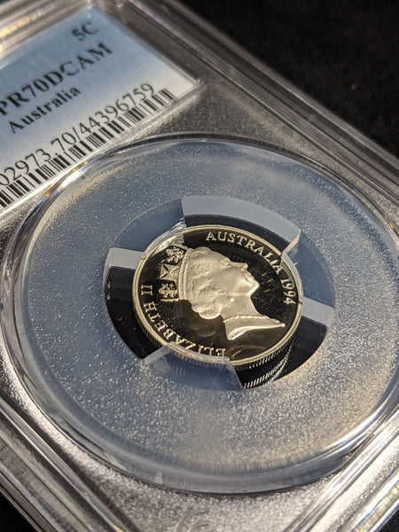 1994 Proof Five Cent 5c Australia PCGS PR70DCAM FDC UNC #2386