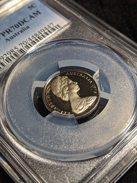 1975 Proof Five Cent 5c Australia PCGS PR70DCAM FDC UNC #2382