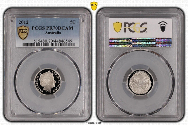 2012 Proof Five Cent 5c Australia PCGS PR70DCAM FDC UNC #2390