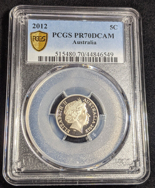 2012 Proof Five Cent 5c Australia PCGS PR70DCAM FDC UNC #2390
