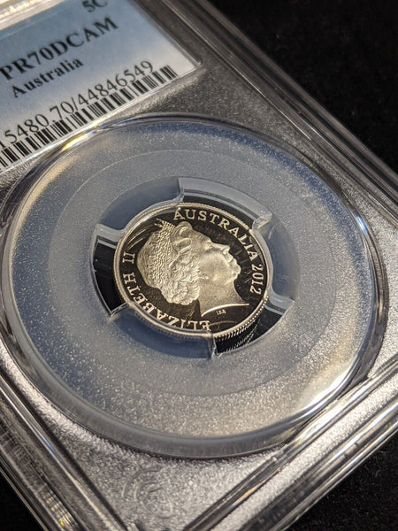 2012 Proof Five Cent 5c Australia PCGS PR70DCAM FDC UNC #2390