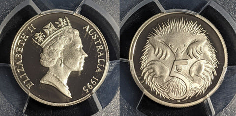 1995 Proof Five Cent 5c Australia PCGS PR70DCAM FDC UNC #2387