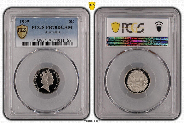 1995 Proof Five Cent 5c Australia PCGS PR70DCAM FDC UNC #2387
