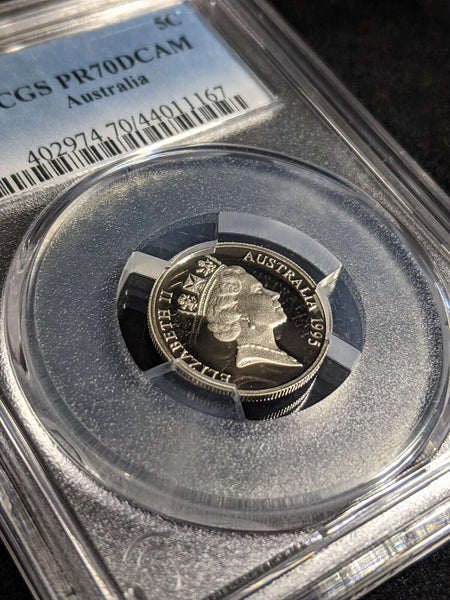 1995 Proof Five Cent 5c Australia PCGS PR70DCAM FDC UNC #2387