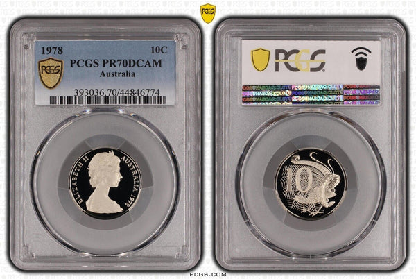 1978 Proof Ten Cent 10c Australia PCGS PR70DCAM FDC UNC #2394