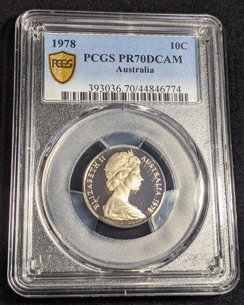 1978 Proof Ten Cent 10c Australia PCGS PR70DCAM FDC UNC #2394