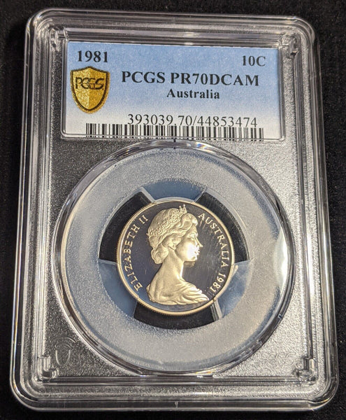1981 Proof Ten Cent 10c Australia PCGS PR70DCAM FDC UNC #2395