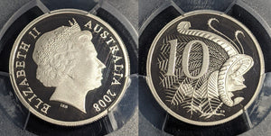 2008 Proof Ten Cent 10c Australia PCGS PR70DCAM FDC UNC #2396