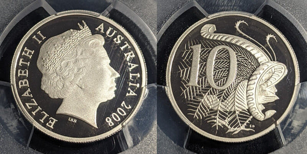 2008 Proof Ten Cent 10c Australia PCGS PR70DCAM FDC UNC #2396