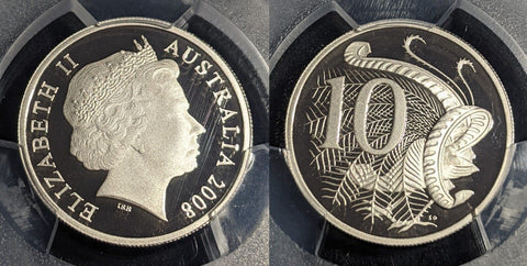 2008 Proof Ten Cent 10c Australia PCGS PR70DCAM FDC UNC #2396