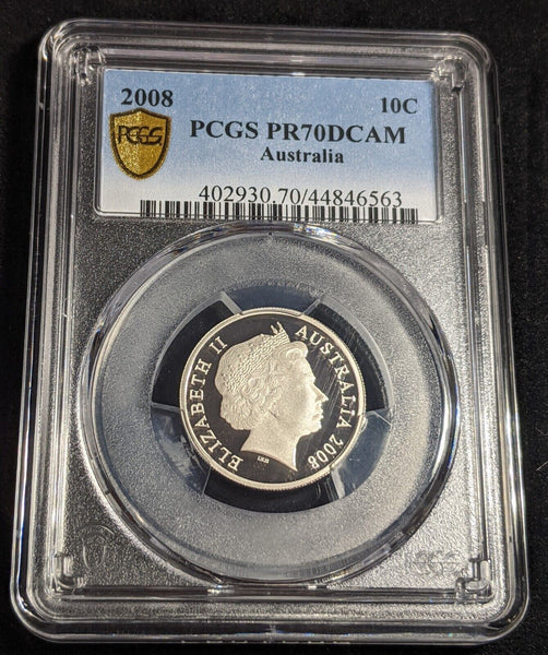 2008 Proof Ten Cent 10c Australia PCGS PR70DCAM FDC UNC #2396