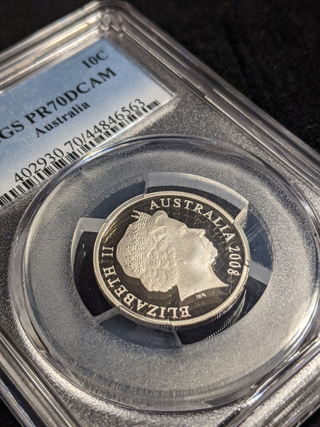 2008 Proof Ten Cent 10c Australia PCGS PR70DCAM FDC UNC #2396