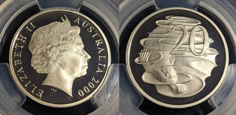 2000 Proof Twenty Cent 20c Australia PCGS PR70DCAM FDC UNC #2401