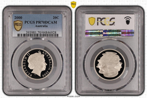 2000 Proof Twenty Cent 20c Australia PCGS PR70DCAM FDC UNC #2401