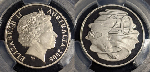 2006 Proof Twenty Cent 20c Small SD Australia PCGS PR70DCAM FDC UNC #2403