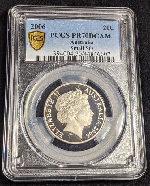 2006 Proof Twenty Cent 20c Small SD Australia PCGS PR70DCAM FDC UNC #2403