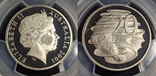 2001 Proof Twenty Cent 20c Australia PCGS PR70DCAM FDC UNC #2402