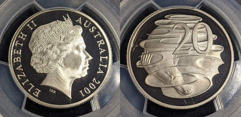 2001 Proof Twenty Cent 20c Australia PCGS PR70DCAM FDC UNC #2402