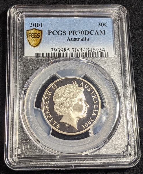 2001 Proof Twenty Cent 20c Australia PCGS PR70DCAM FDC UNC #2402
