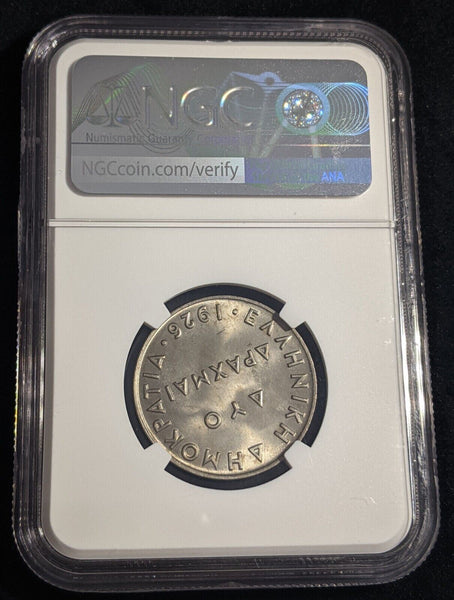 Greece 1926 2 Drachmai NGC MS65 GEM UNC KM# 70 NGC #2412