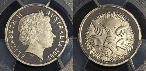 2007 Proof Five Cent 5c Australia PCGS PR70DCAM FDC UNC #2421