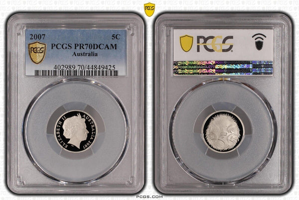 2007 Proof Five Cent 5c Australia PCGS PR70DCAM FDC UNC #2421