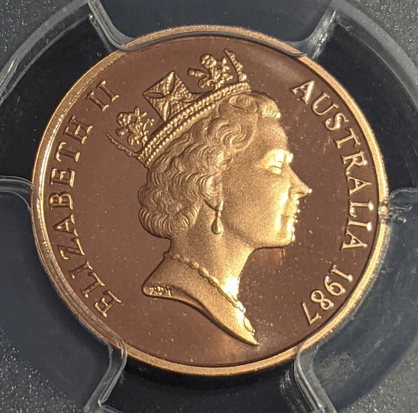 1987 Proof One Cent 1c Australia PCGS PR70DCAM FDC UNC #2420 for denutk74 only