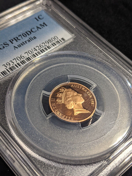 1987 Proof One Cent 1c Australia PCGS PR70DCAM FDC UNC #2420 for denutk74 only