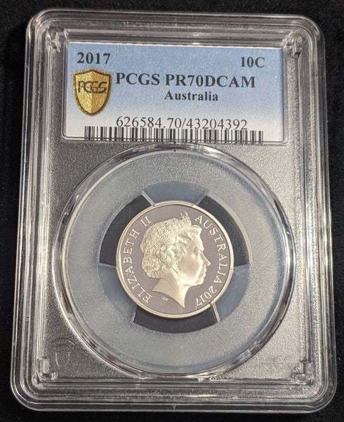 2017 Proof Ten Cent 10c Australia PCGS PR70DCAM FDC UNC #2422